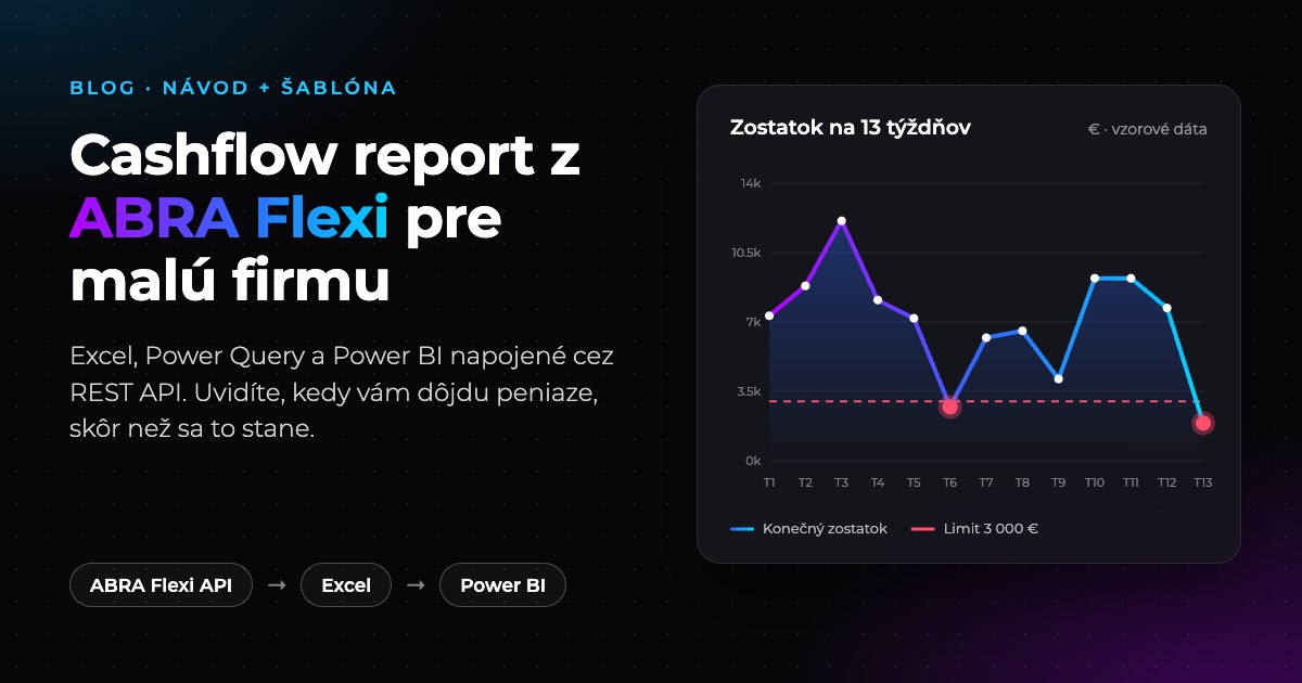 Cashflow report z ABRA Flexi – graf zostatku na 13 týždňov